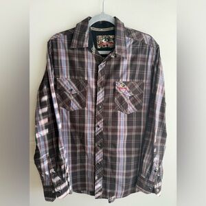 Mossy Oak snap button shirt • Men’s medium